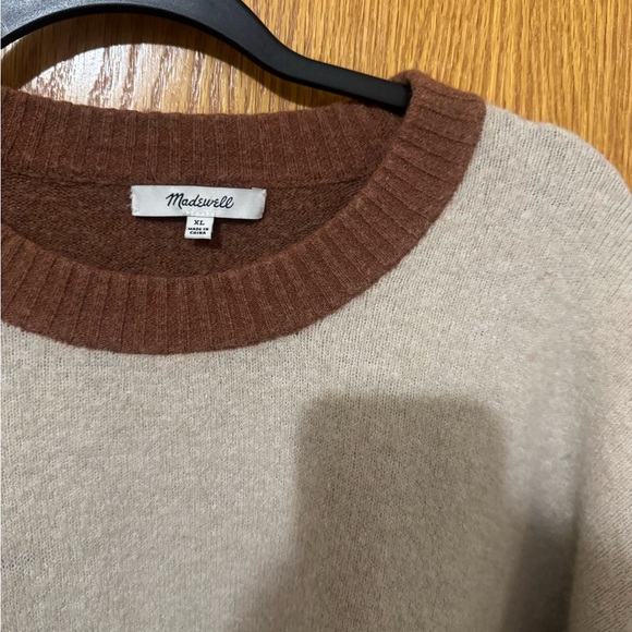 Madewell Colorblock Sweater - Cream and Tan - Picture 5 of 8